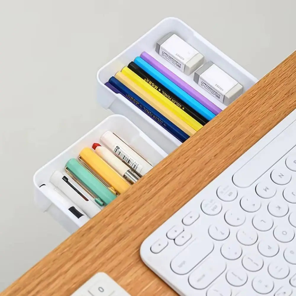 Self-Adhesive Table Shelf Storage Box Multifunction Large Capacity Undertable Drawer Space-saving Under Desk Drawer Quake