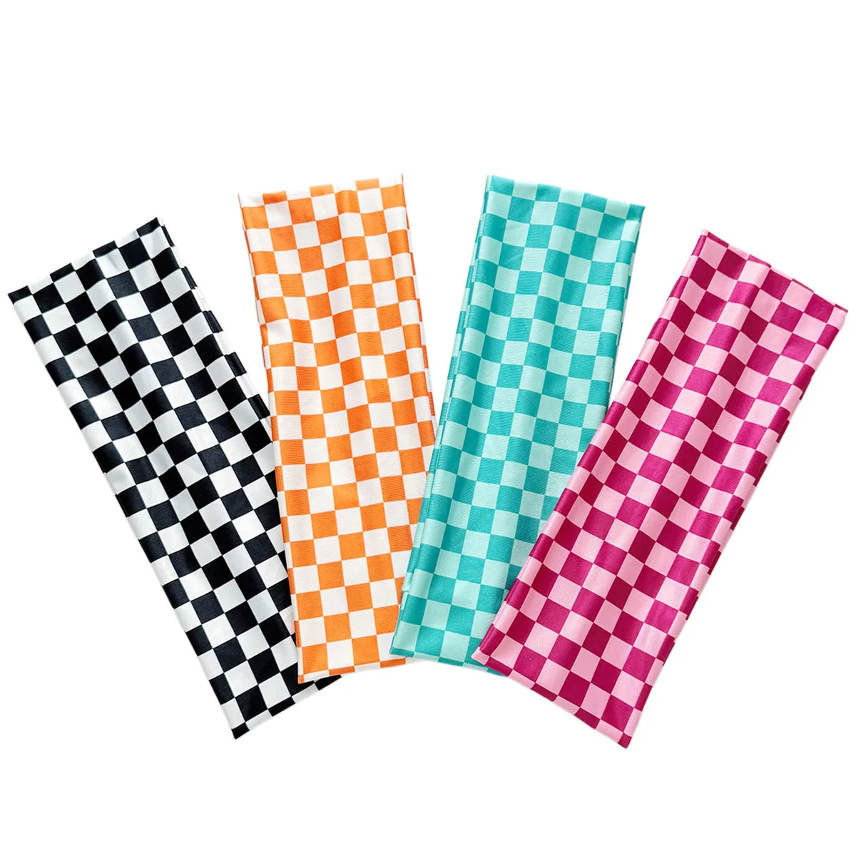 Chequered Headband Fashion Plaid Widened Elastic Headband Hair Styling Accessories for Sports Fitness Sweat-absorbing Hairband Quake