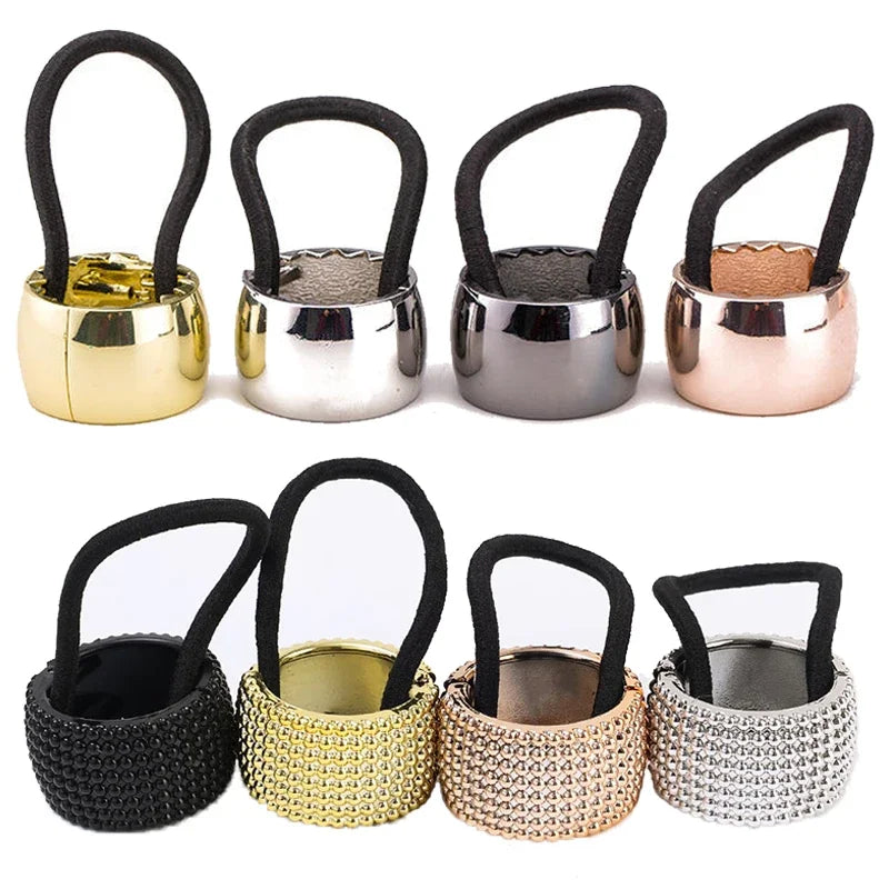 Women Vintage Ponytail Holder Buckle High Elastic Clip Hair Rope Fashion Simple Round Hair Ties Rings Headwear Hair Accessories Quake