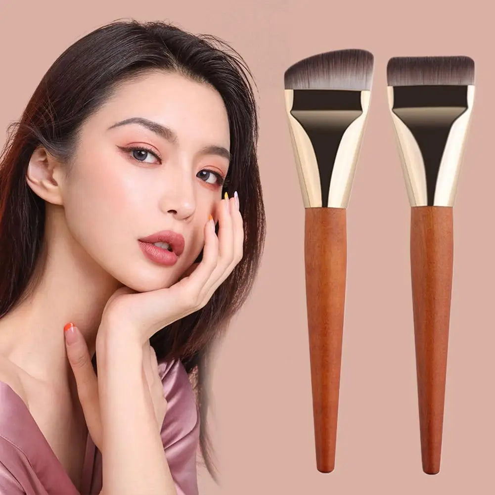Flat Foundation Brush for Liquid makeup, Ultra Thin Face Makeup Flat Brush, Angled Makeup Brush for Blending Cream, Base Brush Quake