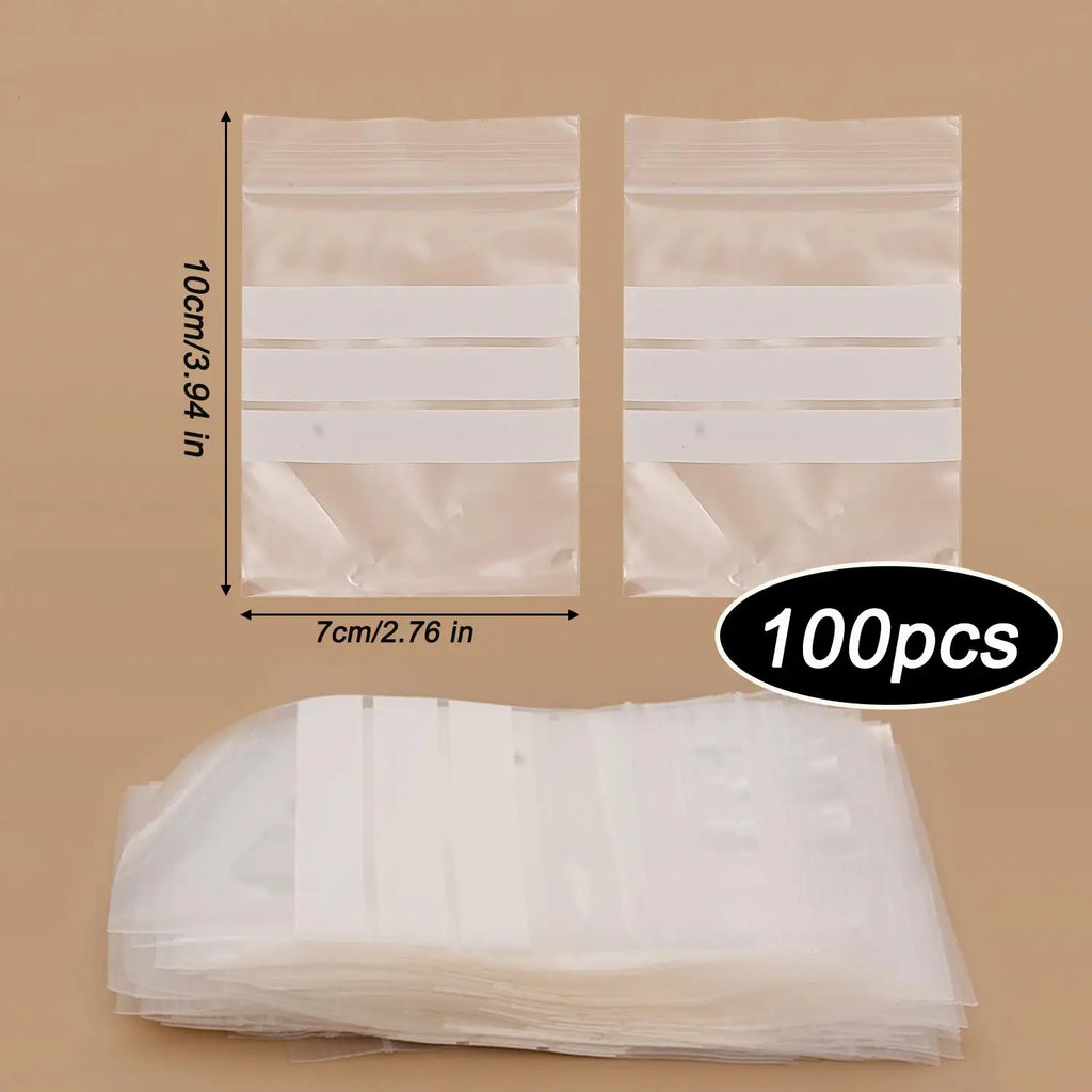 Transparent Writable Self Sealing Bag PE Classification Storage Bag Travel Jewelry Packaging Pouch Protable Snacks Storage Bags Quake 7X10cm 300PCS(3 Pack)
