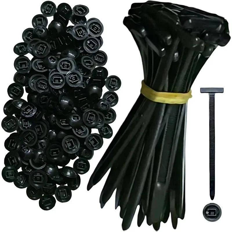 Universal Nylon Cable Tie Buckle Auto Fastener Screw Replacement Clip Car Fender Trunk Engine Guard Panel Wire Management Secure Quake