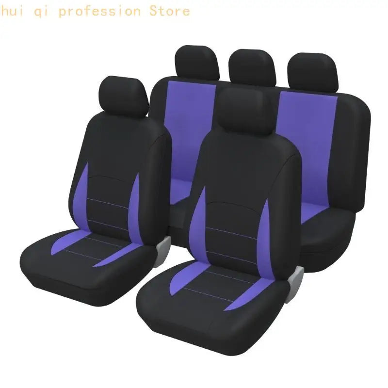 Universal Full Car Front And Rear Covers Protectors Set-Washable Easy Fit H8WE Quake violets CN