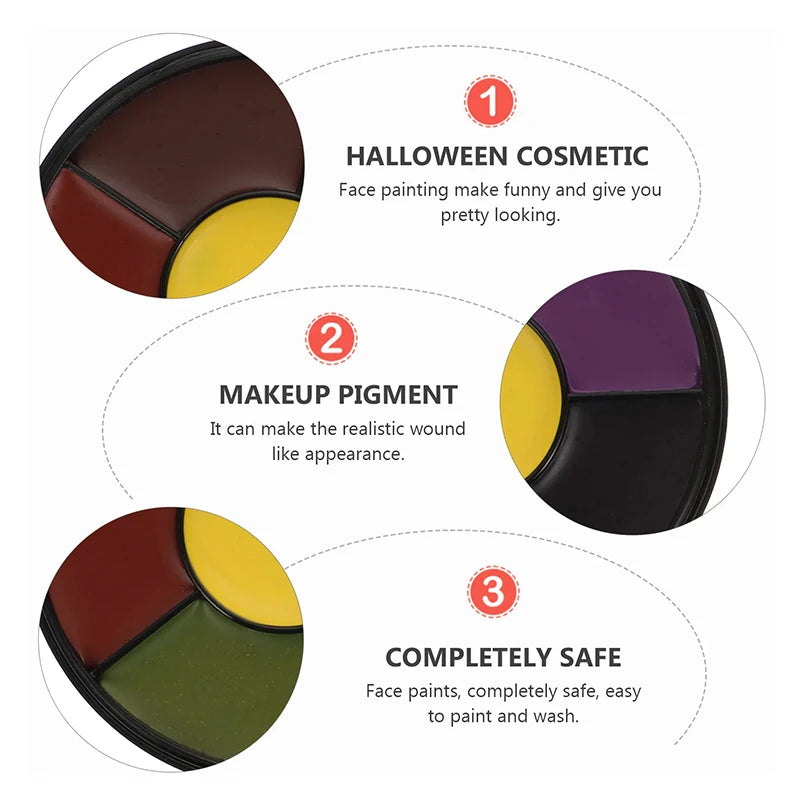 6-Color Bruise Wheel Makeup - Realistic SFX Zombie Makeup with Vibrant Face and Body Paint, Perfect for Halloween Costumes Quake