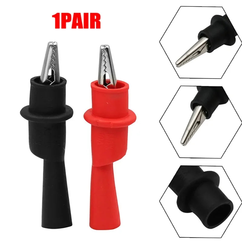 Multimeter Test Lead Alligator Clips Circuit Metal Crocodile Clips Needle Type Test Probes Universal Multimeter Alligator Clamps Quake