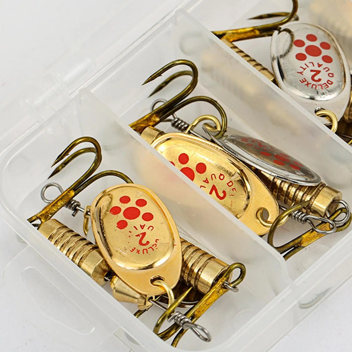 10pcs Spinner Baits for Bass Fishing High-reflective Gold Silver Color Spinner Baits Metal Lures for Bass Beginner Professionals Quake
