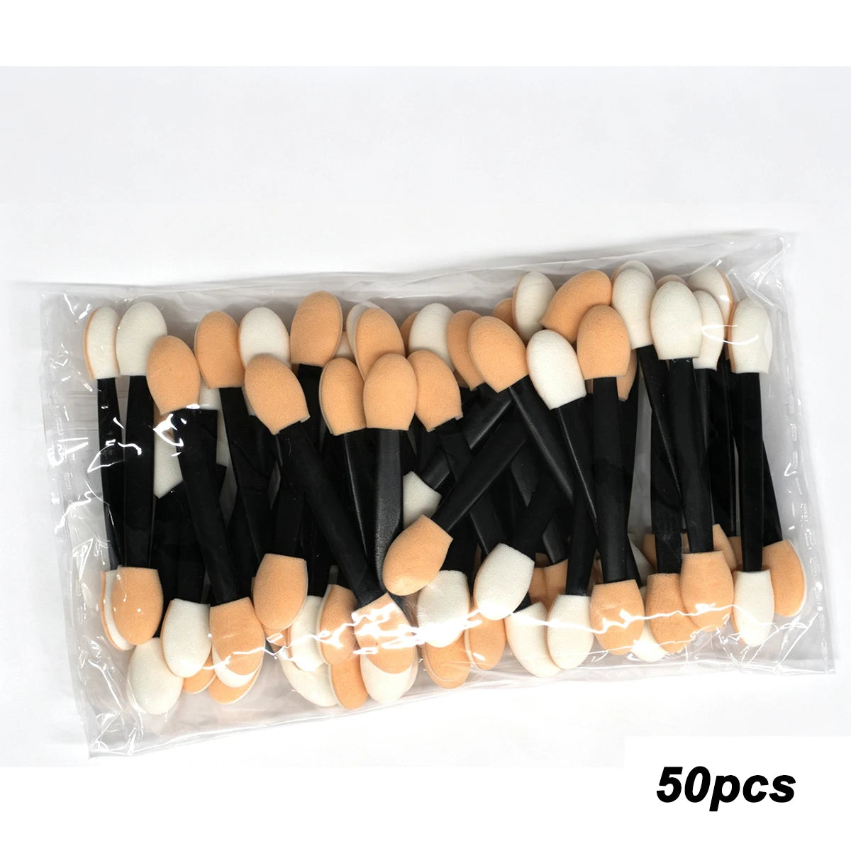 50Pcs Eyeshadow Applicators Disposable Eyeshadow Sponge Brush Double-Sided Eye Makeup Applicators Chrome Nail Powder Applicator Quake 50pcs