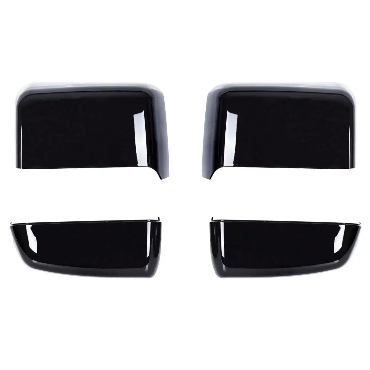 For 2014-2019 Chevy Silverado GMC Sierra Replacement Car Rearview Side Mirror Cover Wing Cap Exterior Door Case Trim Black Auto Quake Gloss Black