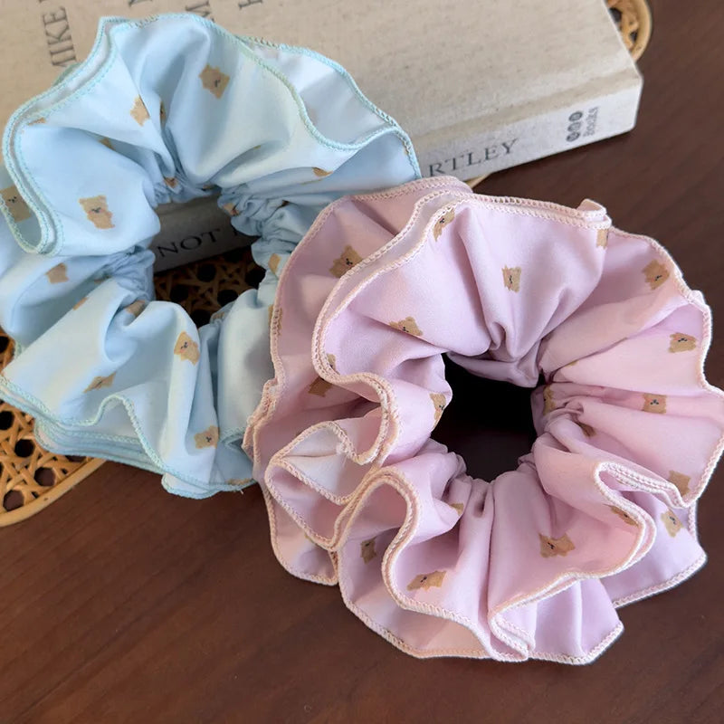 Cute Cartoon Bear Scrunchies Elastic Hair Bands Girls Sweet Hair Rope Ties Women Ponytail Holder Rubber Bands Hair Accessories Quake