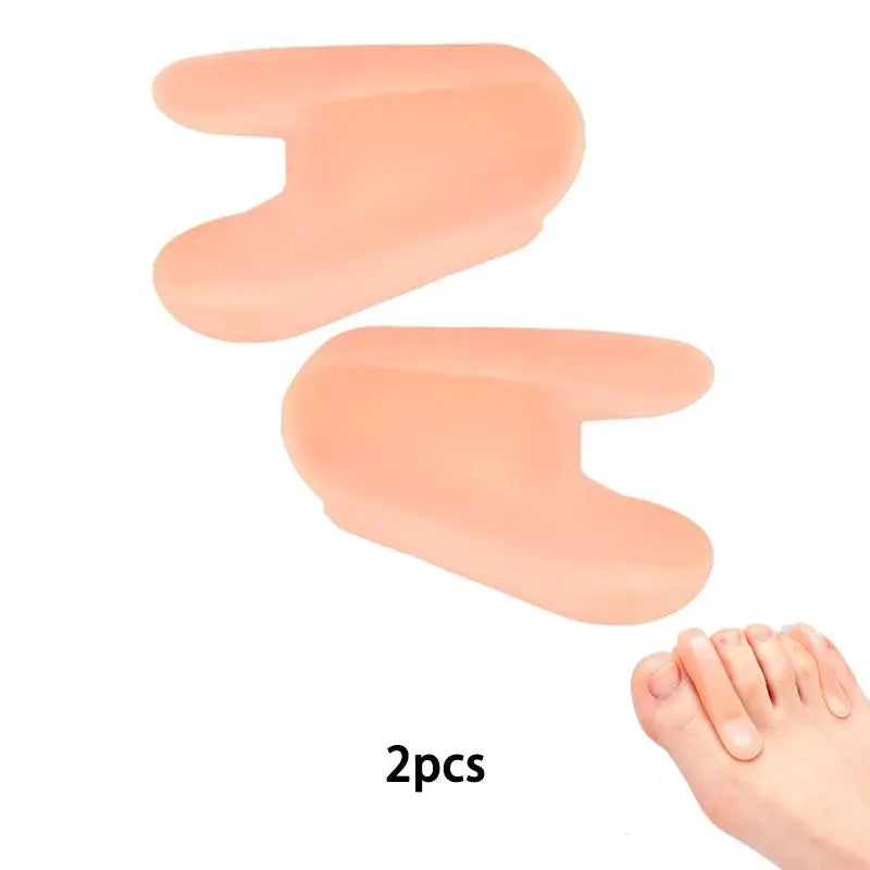 1Pair Foot Care Tool Gel Toe Separators Hallux Valgus Bunions Adjuster Corrector Silicone Thumb Orthotics Protector Straighten Quake Skin Size S