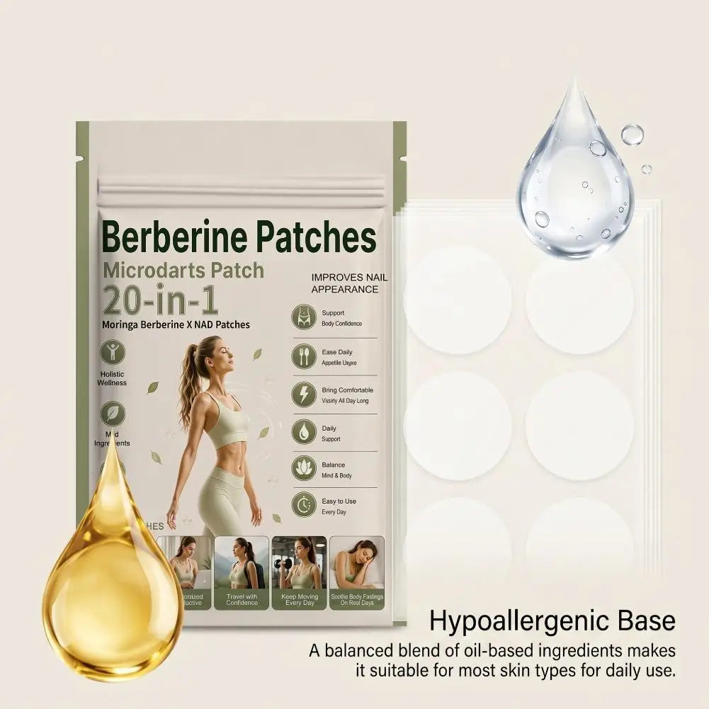 30PCS Moringa NAD Patches Berberine Body Care Patch Skin Friendly Comfortable Daily Wellness Support Quake