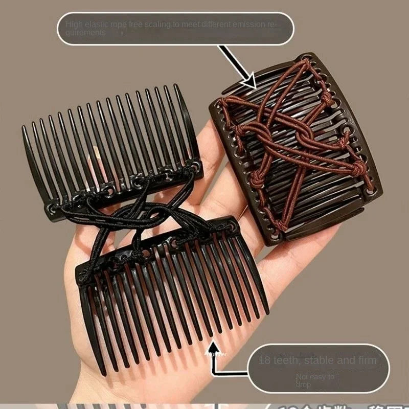 Upgrade Hair Comb Clip Lazy Hair Styling Clips Braiders Flexible Stretchable Double Side Insert Combs Hairpins Hair Accessories Quake