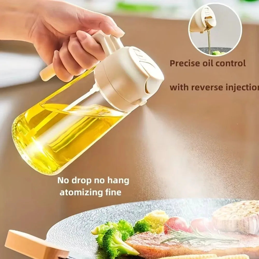 470ml Glass Spray Oil Sprayer Bottle Spray Oil Dispenser Oil Jar Cruet BBQ Kitchen Baking Roasting Picnic Kitchen Tool Quake
