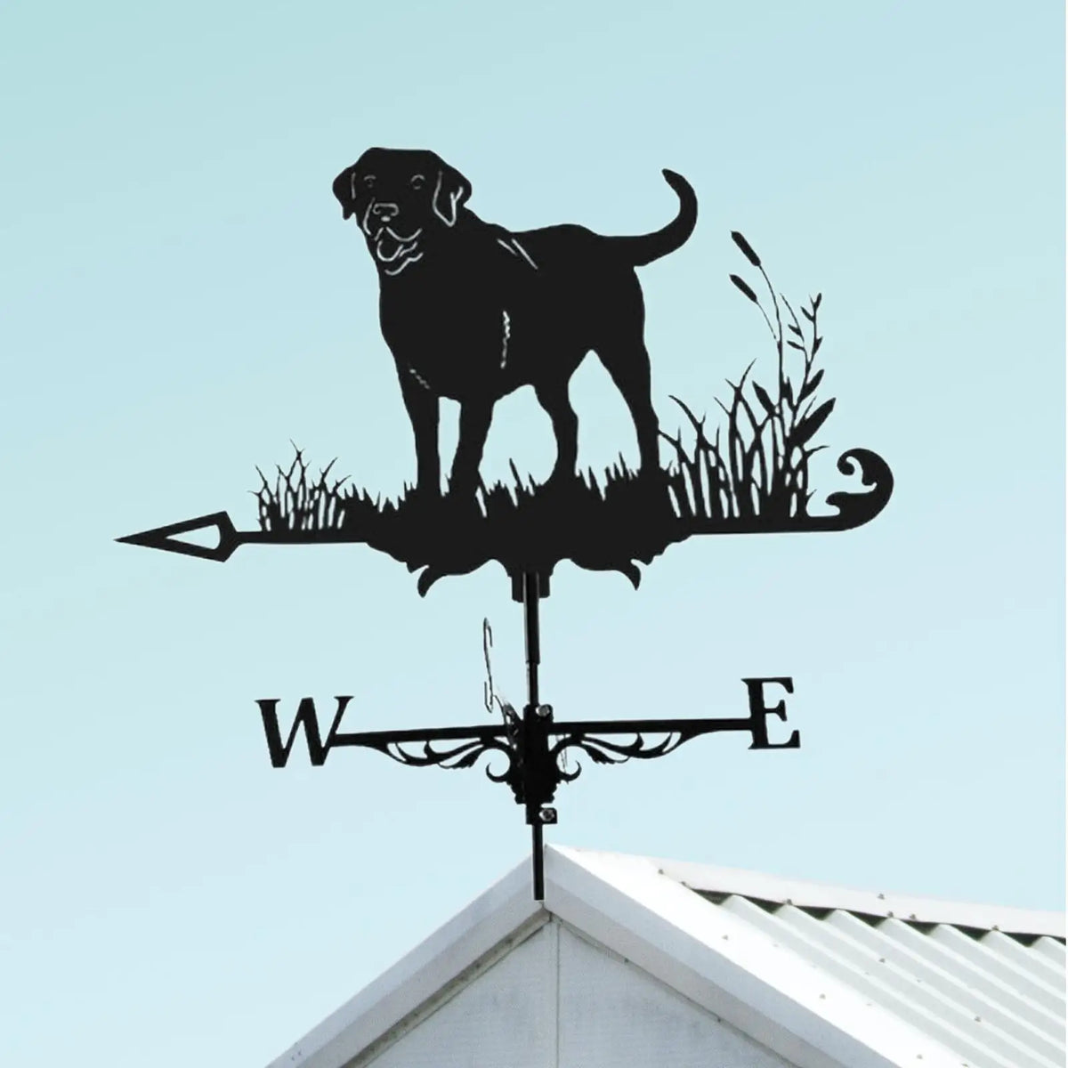 Weather Vane Black Mount Metal Bracket Weathervane for Farmhouse Scene Decor Quake Dog2