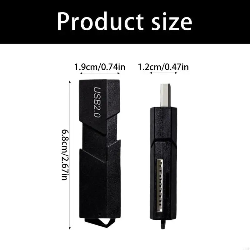 USB Card Reader for Common Storage Cards, Slide-Cover Design for Computer File Access, Photo Export, Office Materials, and K1KF Quake