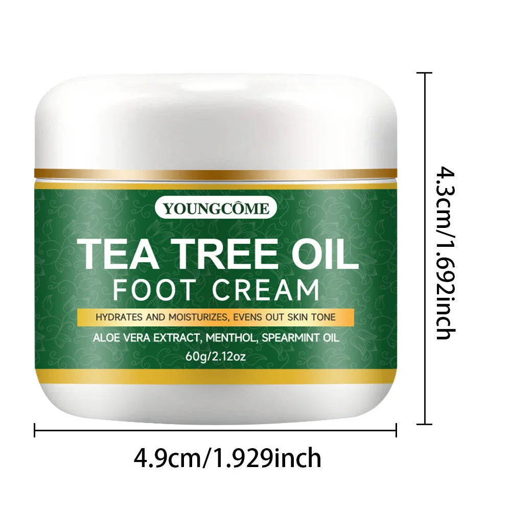 Foot moisturizer with aloe vera and tea tree oil to deeply nourish the skin, for dry and rough skin, daily hand and foot care Quake 60g