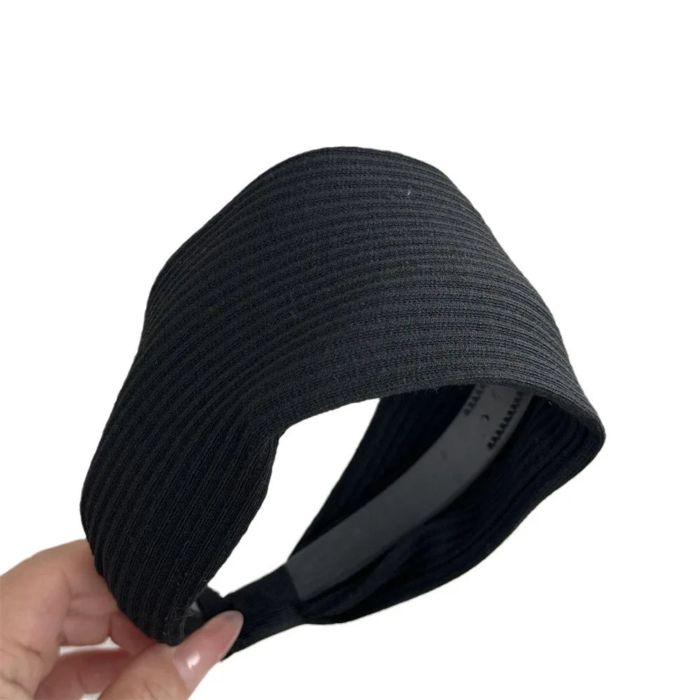 Solid Color Wide Edge Headband Vintage Non Slip Headbands for Women Girls French Temperament Atmosphere Hair Styling Accessories Quake