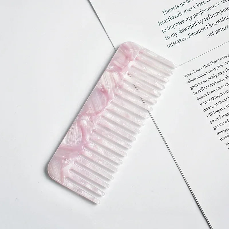 Wide Teeth Acetate Hair Combs Anti-static Massage Hair Brush Hairdressing Colorful Hairdress Salon Styling Traveling Accessories Quake NO.20 11.8x4.6cm