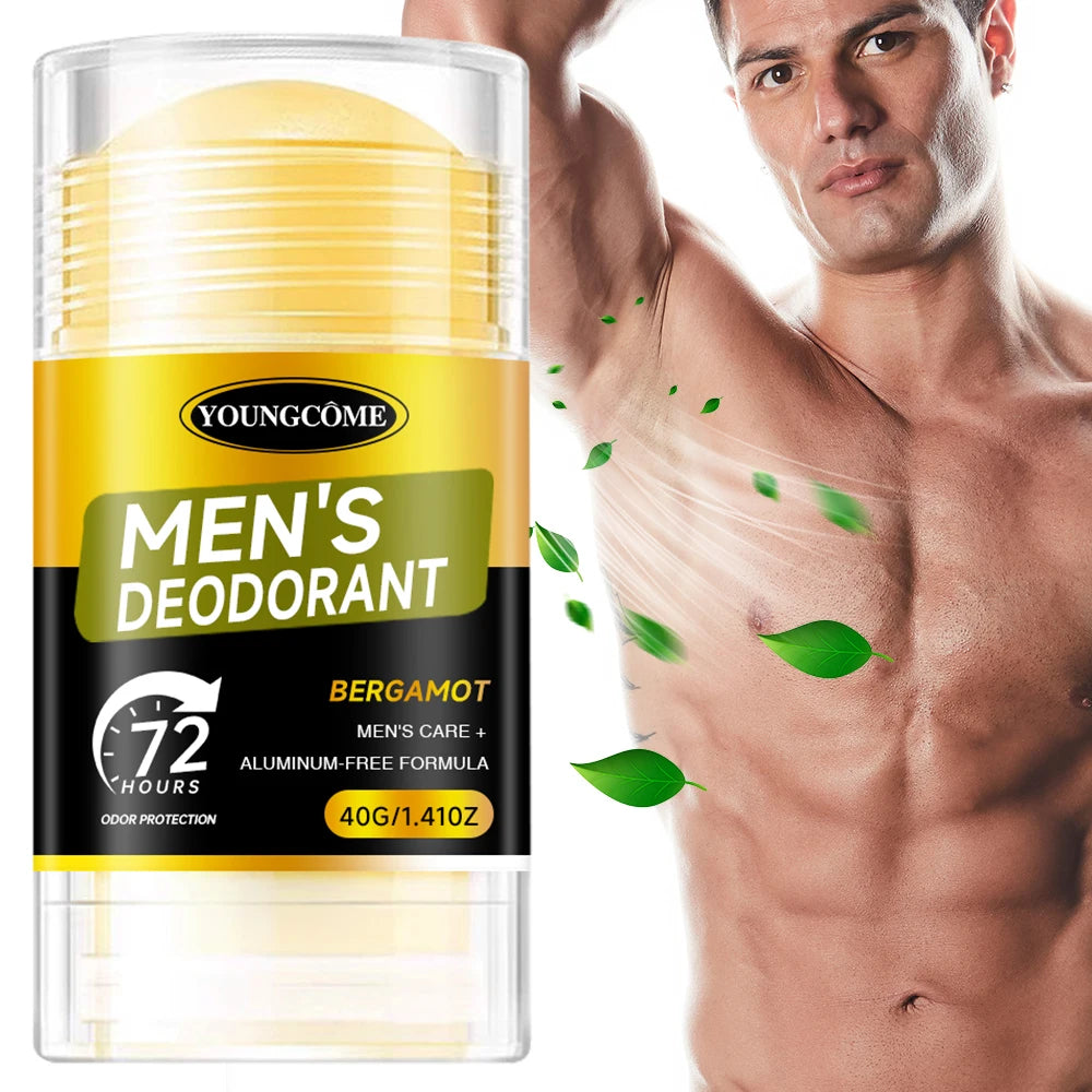 Men's Deodorant Stick 72H Anti Sweating Keep Drying Lasting Fragrance Remove Armpit Odor Underarm Refresh Sticks Fade Body Odor Quake