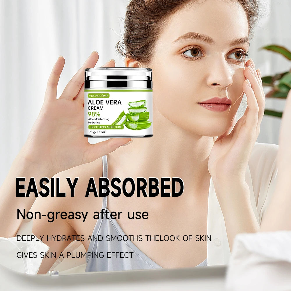 98% Pure Aloe Gel-Instant cooling and deep nourishing moisturizer for men and women-Strengthens skin barrier,Suitable for All Quake