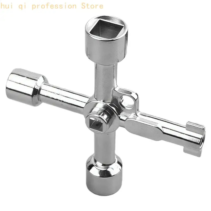 Triangular Tool Multifunctional 4 Way Triangle Wrench Professional for Train Electrical Elevator Cabinet H8WE Quake