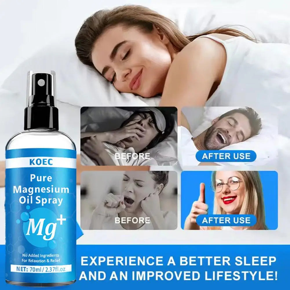 1/2PCS Magnesium Oil Spray for Feet & Sleep, Relief & Relaxation, Smoothes And Softens Skin,Muscle Health Leg & Joint Care 70g Quake