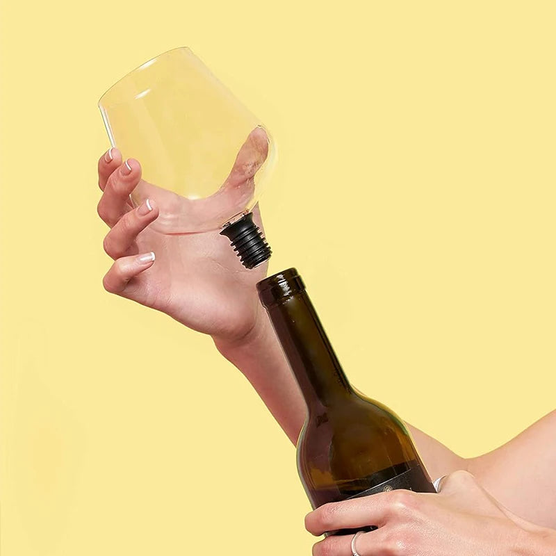 YWDL 270/500ml Wine Bottle Glass Topper Drink Directly From The Bottle Clear Shot Glass Cup Wine Decanter With Silicone Seal Quake