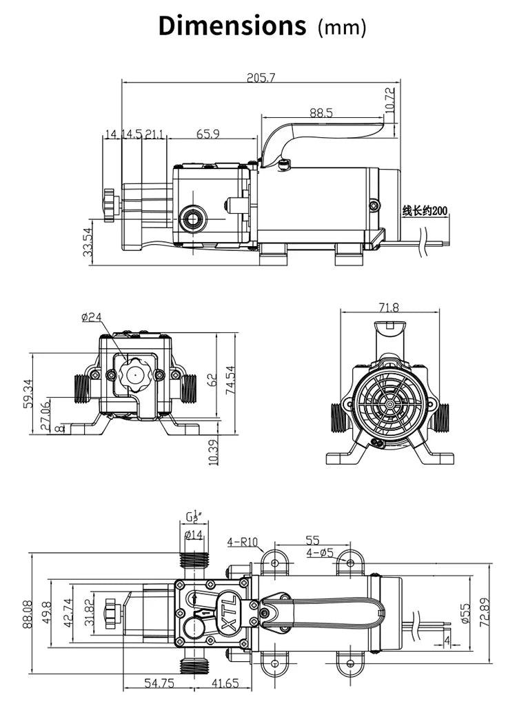 L0855YD-24-160FS Diaphragm Pump Electric Leak Detection Pump for Pressure Testing of Small Household Appliance Cleaning Pipeline Quake