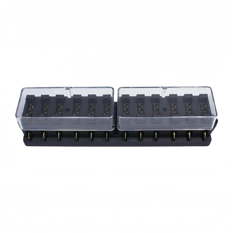 Vehicle Blade Terminal Box with Dust Cover, Mountable Slot Layout, ABS Housing Suitable for 12V 24V Circuit Service H8WE Quake Route 12 CN