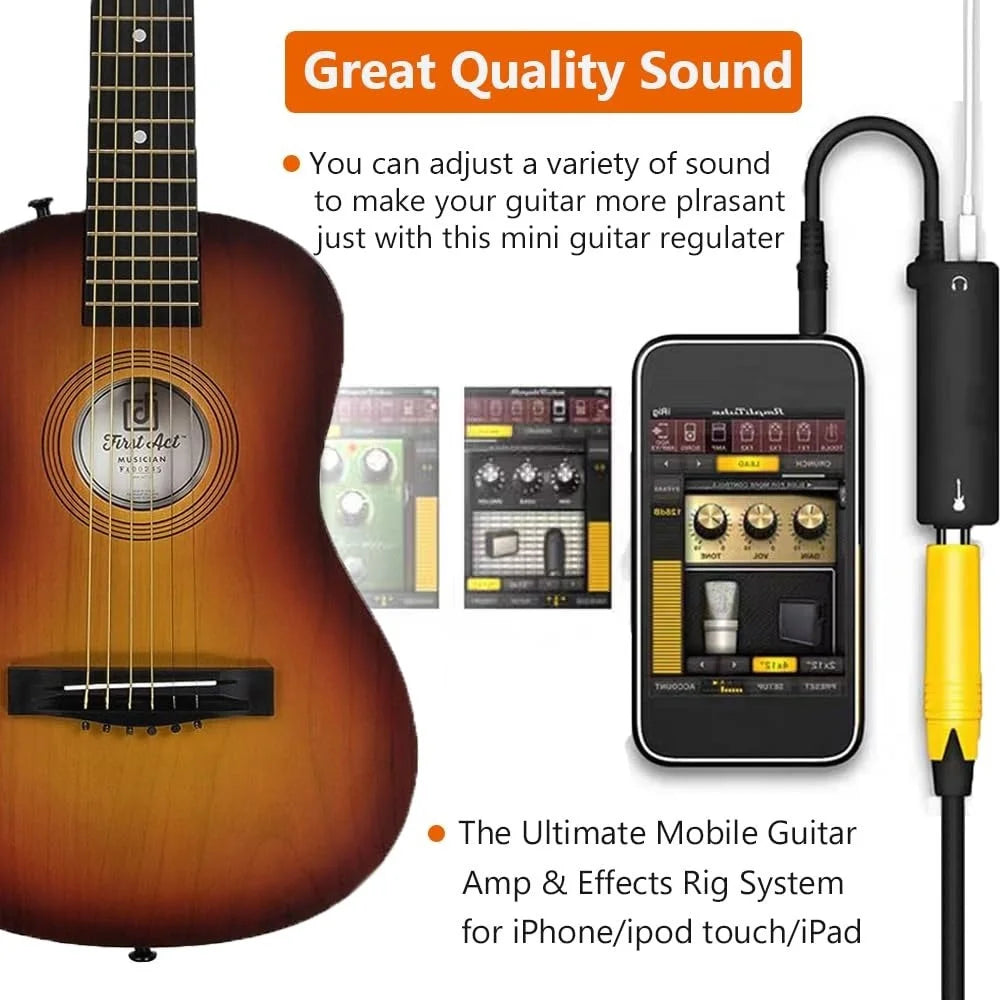 2PCS Guitar Interface I-Rig Converter Replacement Guitar for Phone Guitar Audio Interface Guitar Tuner Guitar Line Converter Quake