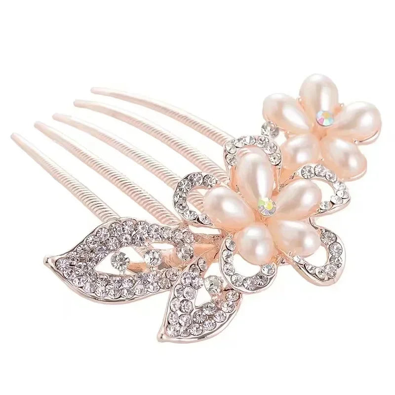 Women Crystal Hair Braiding Clip Elegant Vintage Hairpin Girls Elegant Rhinestone Hair Accessories Crystal Hairpins Barrettes Quake