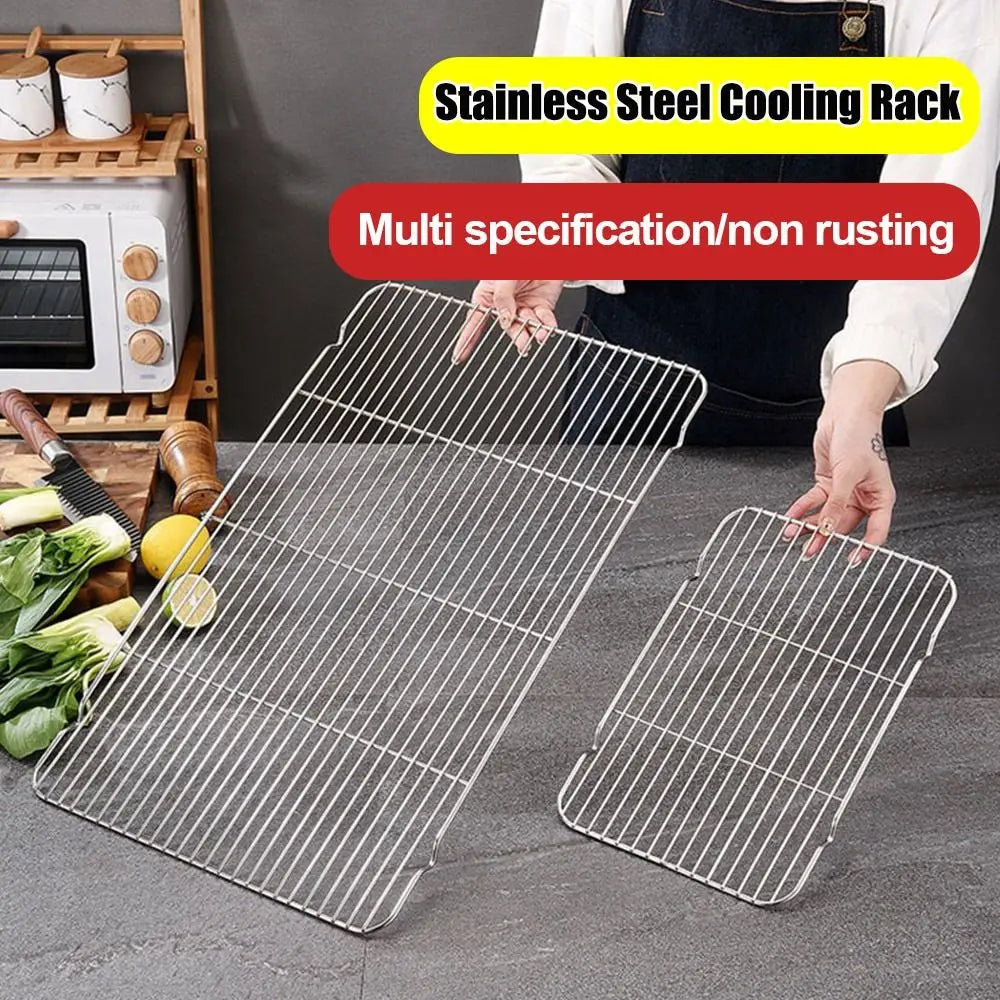 New Stainless Steel Cooling Rack Non-stick Silver Baking Tray BBQ Tray Quake