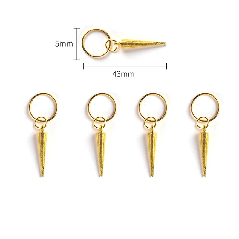 5/10 Pcs Hair Braids Leaves Beads Women Silver Gold Color Hip-hop Hair Rings Braid Bead Hair Headband Braiders Accessories Quake 5pcs 5