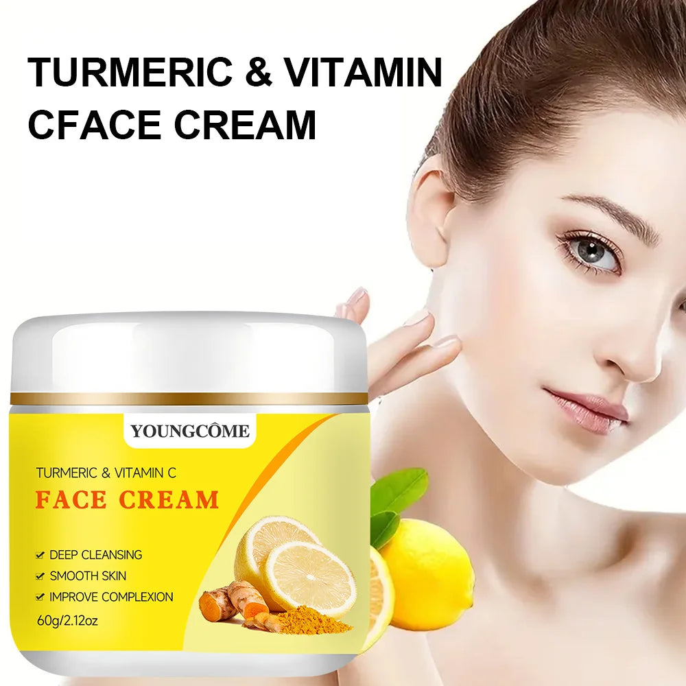 YOUNGCOME Turmeric+Vitamin C Moisturizing&Firming face cream，Skin feels，Skin looks visiblyyounger，Repairs dry skin Quake