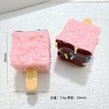 10Pcs Simulation Food Colorful Sweet Crispy Chocolate Ice Cream For Ice Bar Resin DIY Dollhouse Fake Food Play Toys Decoration Quake pink
