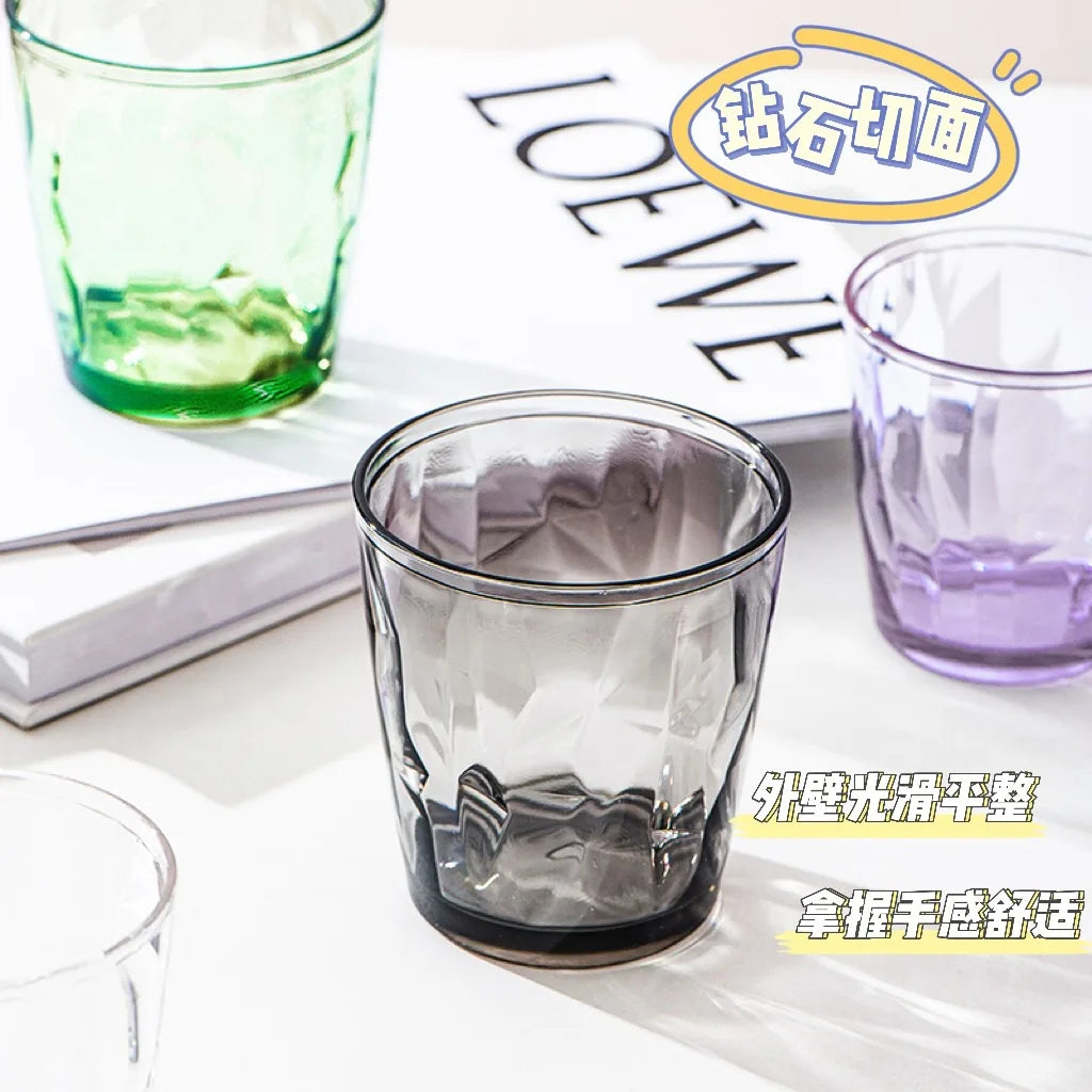 1PC Acrylic AS water cup Household color plastic cup gargle beer cup Restaurant juice cup drop resistant reusable Quake