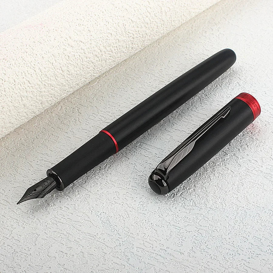 Jinhao 75 Fountain Pen #26 EF/F/M Nib, Black Extra Fine 0.4mm Office Writing Pen with Converter Quake