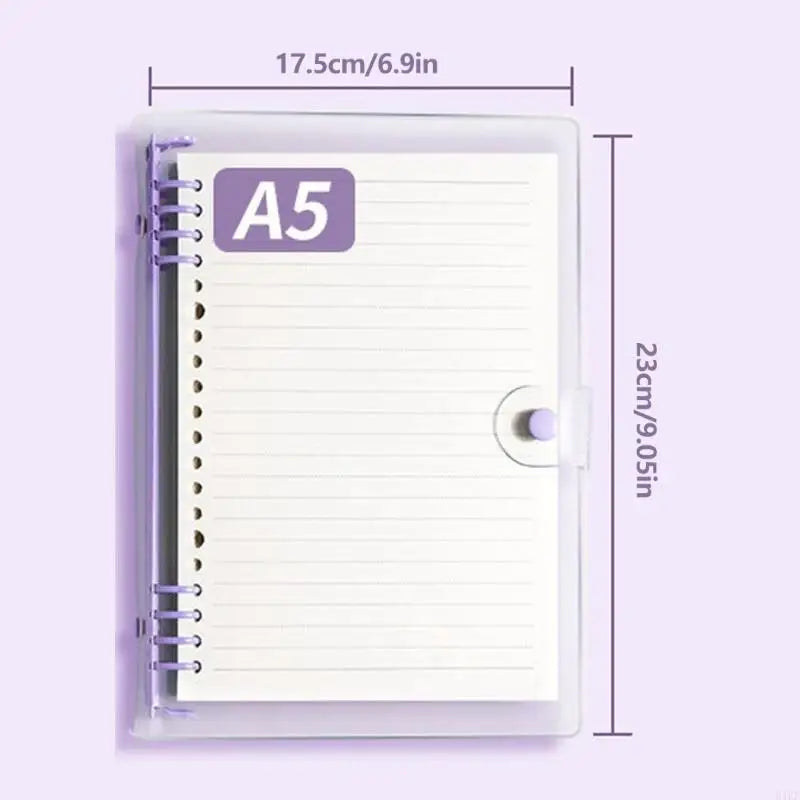 A 5 Loose-Leaf Lined Notebook Notepad with Refillable Rings Binding and Clear Cover for Class Note, Meetings and Study K1KF Quake