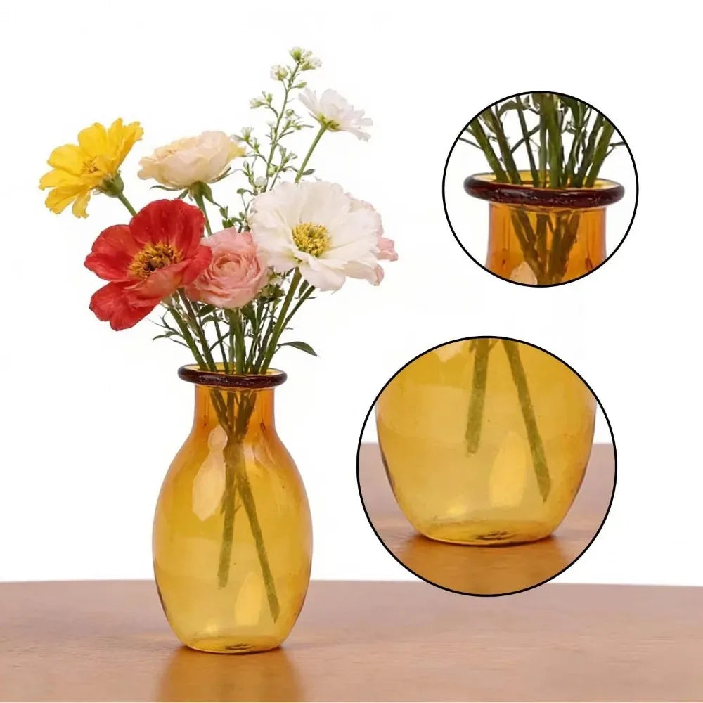 12/1PCS Mini Glass Vase DIY Thumb Vases for Desktop Decoration Pet Hair Keepsake Storage Bottles DIY Micro Landscape Ornament Quake
