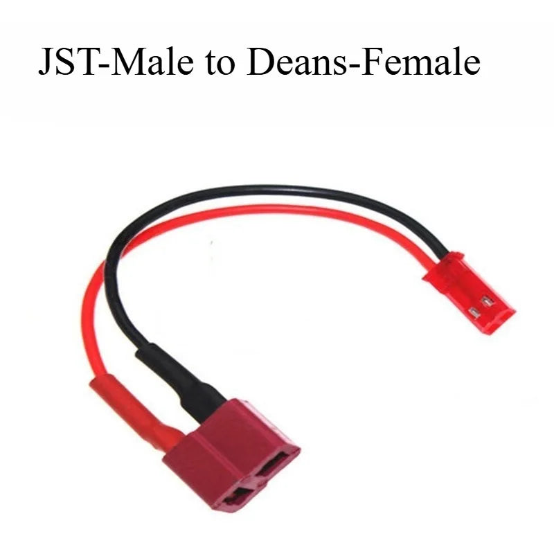 RC Battery Adapter Cable XT60 XT30 T-Plug to JST Male/Female Connector 20AWG Silicone Wire for FPV Drone Airplane Car Parts Quake JST-M to Deans-F 3PCS 60CM