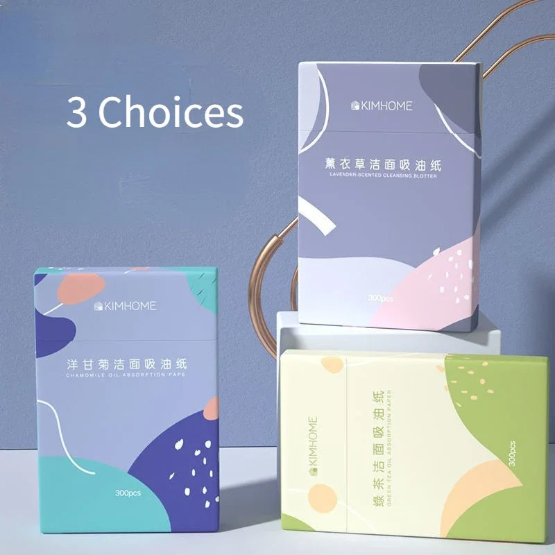 300Sheets Green Tea Facial Oil Blotting Sheet Makeup Paper Absorbent Women Face Control Paper Oil Cleansing Cosmetic Tool Quake