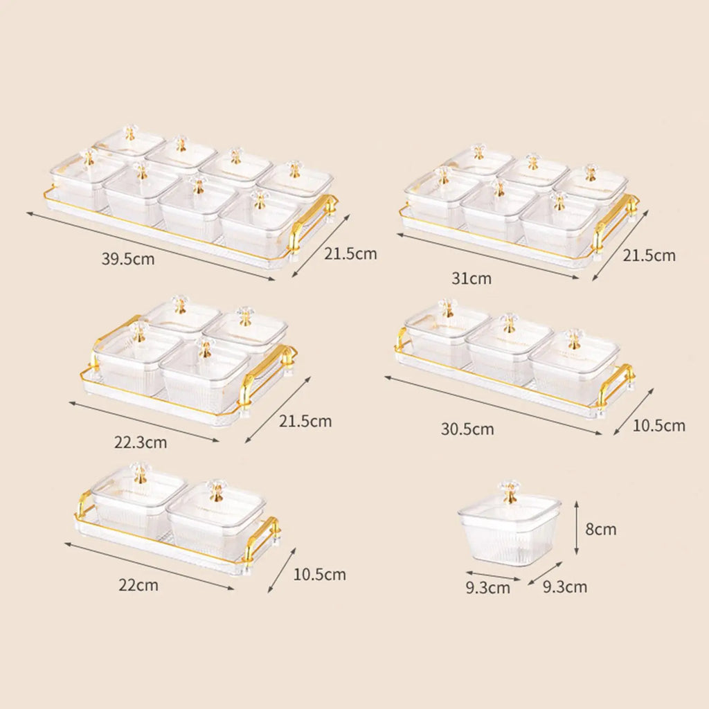 Dried Fruit Plate Portable Multi Grids Snake Plates Divided Serving Dishes for Quake