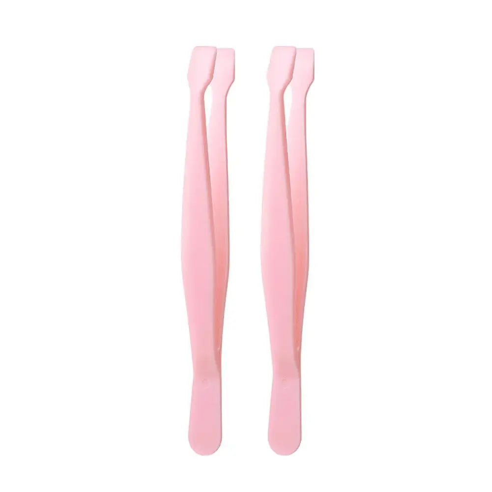 Lower Eyelash Tweezers Stainless Steel Eyelash Cluster Applicator Tweezers Lash Applicator Tool for Travel Salon Separating 2PCS Quake A