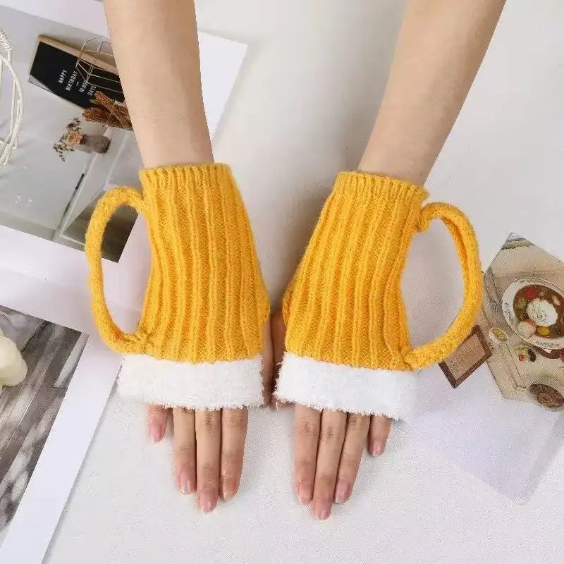 3D Beer Mug Knitted Socks Men's Padded Warm Mid-Calf Socks Women Winter Soft Funny Sleep Floor Socks Woolen Socks Christmas Gift Quake A One Size