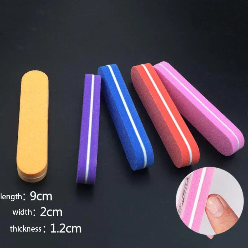 10Pcs Mini Sponge Nail File Buffer Double Side Gentle Buffing Portable Manicure Tool Quake