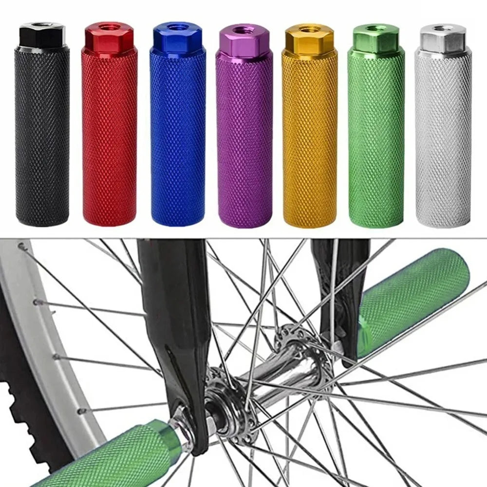 2Pcs Durable Anti-Slip Bike Pegs Aluminum Alloy Lightweight Bicycle Foot Pegs Cycling Parts Bicycle Accessories Fit 3/8 Inch Quake