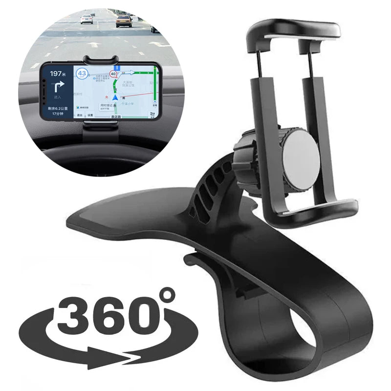 Multi-Functional Universal Car Mobile Phone Holder Easy Clip Mount Stand Panel Dashboard GPS Navigation Bracket Holder For Phone Quake black