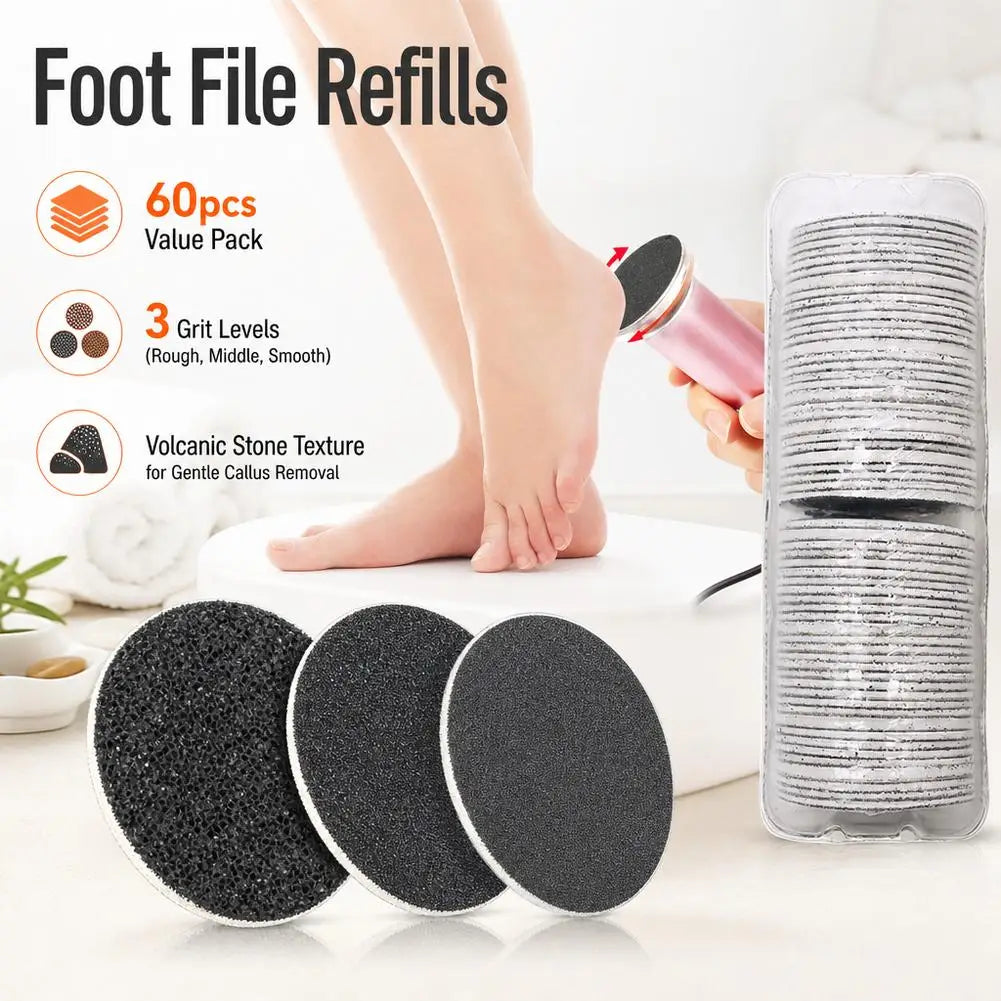43mm 60pcs/Box Foot Dead Skin Sandpaper For Electric Nail File Cuticle Callus Replaceable Sanding Paper Professional Pedicure Quake