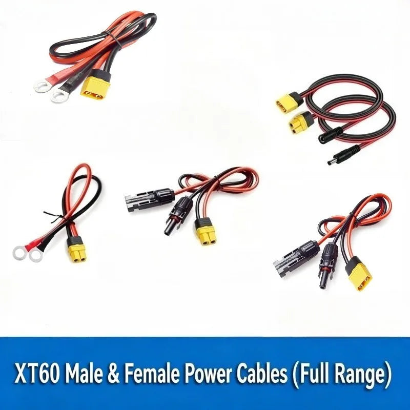 XT60 To DC 5521/5525mm Power Conversion Cable 12AWG Heavy‑Duty Connector Wire For Solar Panel Outdoor Charging & Power Supply Quake