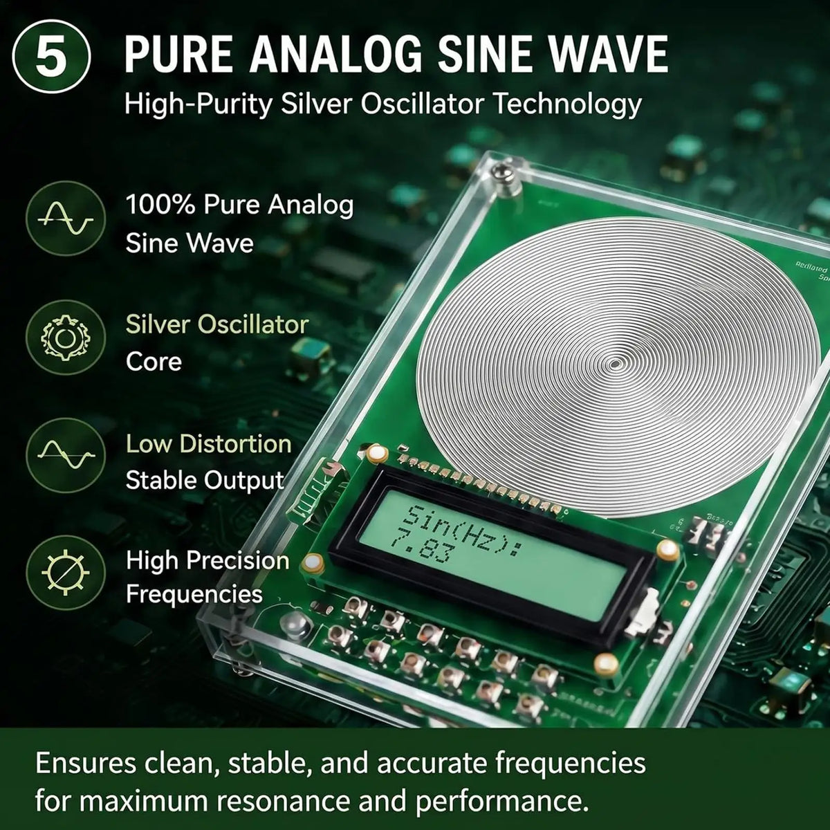 Frequency Generator 7.83hz USB Powered Sound Wave Resonance Device 0.1hz-100000hz Adjustable Calamity Frequency Generator Quake